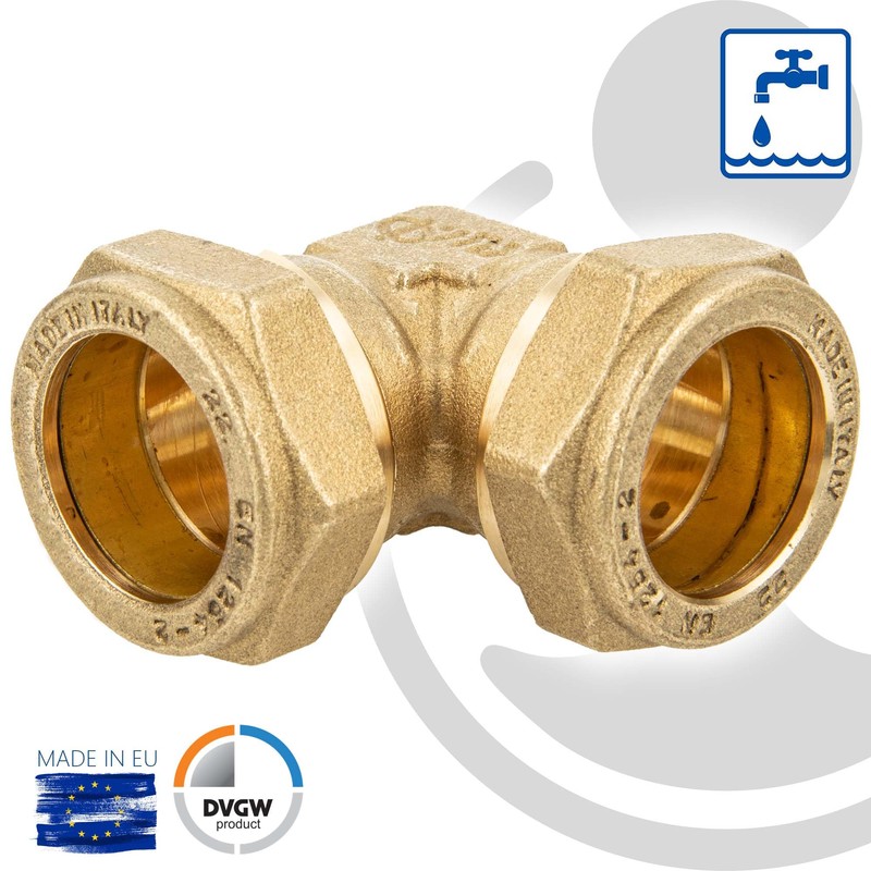 MS Clamping Ring Connector Angle 90° Screw Connection 22 x