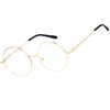 Agstum Vintage Round Prescription ready Metal Eyeglass Frame Clear Lens