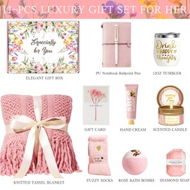 Birthday Gifts for Women Self Care Gift, Relaxing Spa Gift Basket Bath Set Get Well Soon Care Package Valentines Day Gifts for Her Mom Women Sister Friend Wife Grandma
