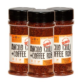 The Spice Lab Ancho Chili & Coffee Rub - Ancho Blend - Award Winning Sweet & Heat Seasoning with a Hint of Coffee - 3 Shaker Jars - 6.1 oz - 7017