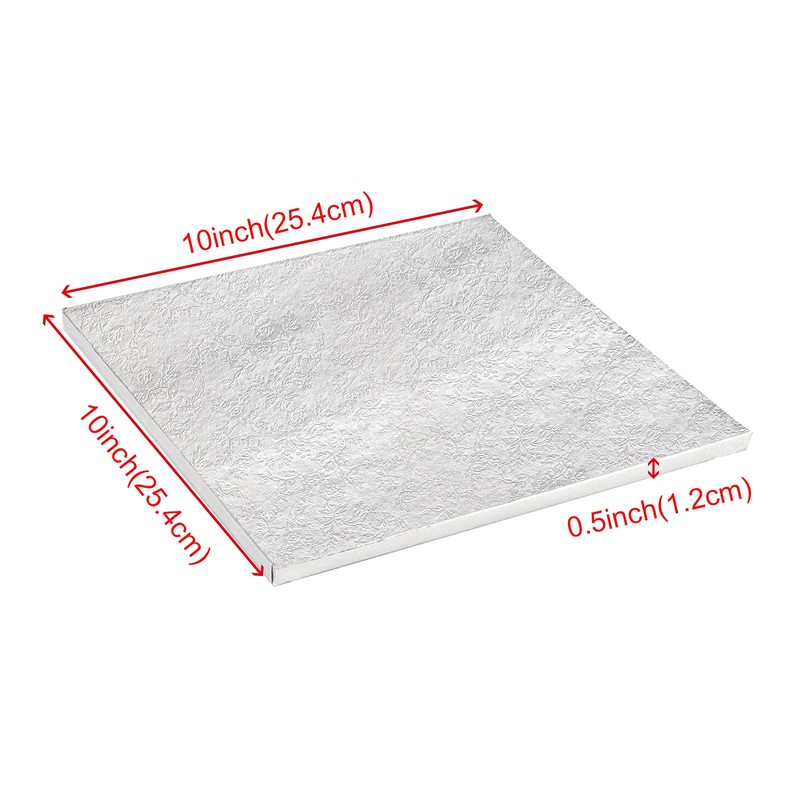HAKZEON 15 Pack 10 Inch Silver Square Cake Drums, Sturdy