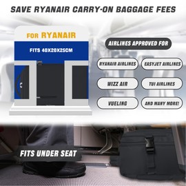 Xkdoai Hand Luggage 40 x 20 x 25 cm for Ryanair, Aeroplane Travel Backpack, Underseat Carry On Luggage, Travel Bag, Backpacker Backpacker, Cabin Bag for Women and Men, black, Rucksack