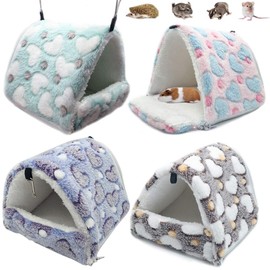 LeerKing Guinea Pig Bed Hideout Rat Hammock Guinea Pig Cage Bedding for Squirrel Hedgehog Chinchilla Nest Tent,Pink,L