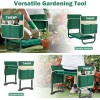 Ergonomic Garden Bench with Kneeling Pad & Tool Holders -
