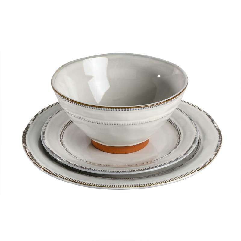Gibson Elite Terranea Round Reactive Glaze Terra Cotta Dinnerware Set,