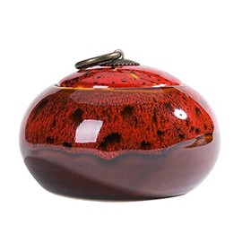 Ceramic Storage Jars, Exquisite Glaze Food Canisters for Kitchen Spice Storage,Tea Caddy Storage,Coffee Jar,Condiment Jar with Seald Lid (Red B)