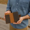 CestAntiQ Leather Checkbook Cover with Pen Holder - Full Grain