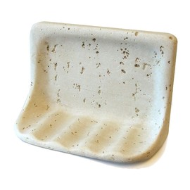Flooring Supply Shop Cast Stone Soap Dish - Color Ivory/Mocha - Holder for Shower Bathroom (Ivory)