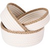 Sea Team 3-Pack Round Cotton Rope Storage Baskets Jute Braided