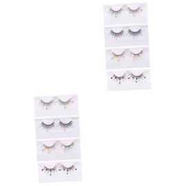 Baluue 2sets Lashes Sequins Glitter Eyelash Extensions Lash Kit Easy to Apply Instant Charm 4pairs*2