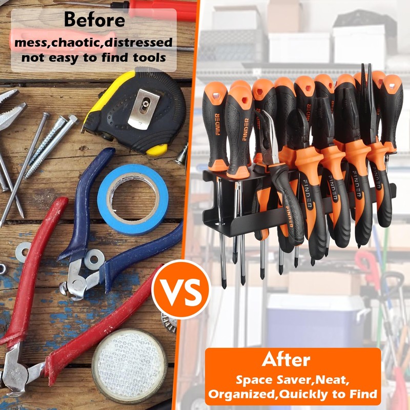 MUTUACTOR Screwdriver Organizer Rack Heavy Duty,Magnetic Mount Screwdriver Holder Plier
