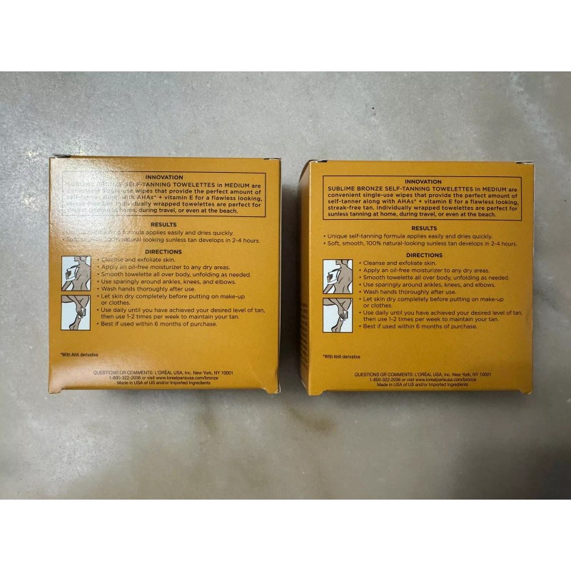 L'Oréal 2 Loreal Sulime Bronze Self Tanning Towelettes Medium 6