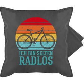 Cushion Cover - Cycling - Cushion - Ich bin selten radlos Fahrrad Saying Funny I Cyclist Gifts Road Bike I Funny Bicycle Gifts for Mountain Bikers I Bike Gift for Cyclists - 50 x 50 cm