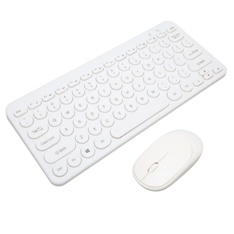 2.4G Wireless Keyboard Mouse Combo 78 Key Retro Round Keycap