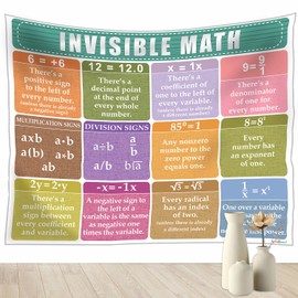 PARTH iMPEX Large Educational Math Posters - 56" x 45" Invisible Mathematics Classroom Bulletin Board Decor Banner for Elementary and Middle School Teachers, Washable Fabric