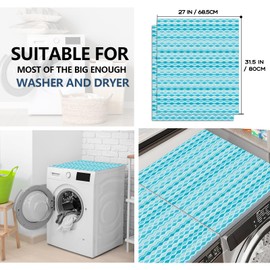 2PCS Washer and Dryer Top Mat Covers, 27"x31.5" Washing Dryer Machine Top Protector Mat, Anti-slip Rubber Bottom Dust-Proof Cover, Cuttable Washer Top Mat Covers for Home Laundry Room Kitchen