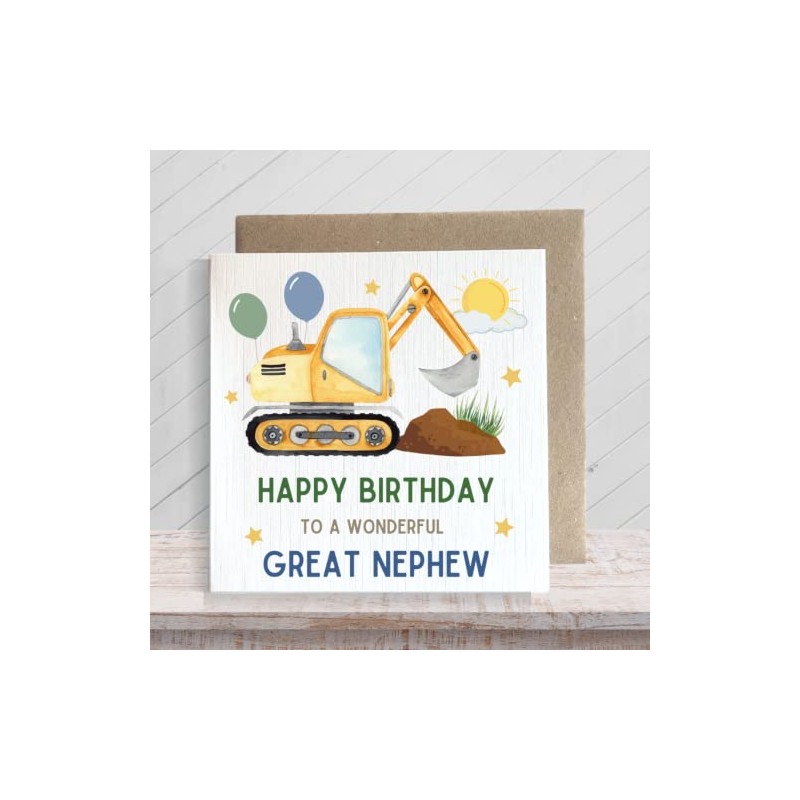 Second Ave Great Nephew Birthday Children's Kids Baby Digger Square