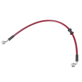 A ABSOPRO Brake Clutch Oil Hose Line Pipe Hydraulic Reinforced 50cm 19.69" for Motorcycle Stainless Steel Braided Red 1 PC