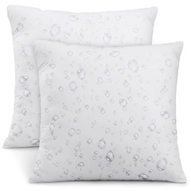 Utopia Bedding Outdoor Pillow Inserts 20 x 20 Inches (Pack of 2, White), Water Resistant Garden Throw Pillows for Patio and Porch Furniture