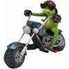 8.5"L Born To Ride Biker Frog Smoking Cigar On Blue