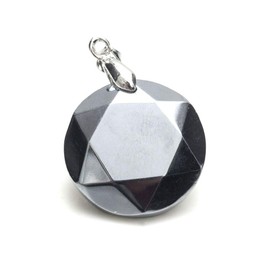 Terahertz Ore Necklace Six-pointed Star Pendant Round Hexagram Star of David Raw Stone