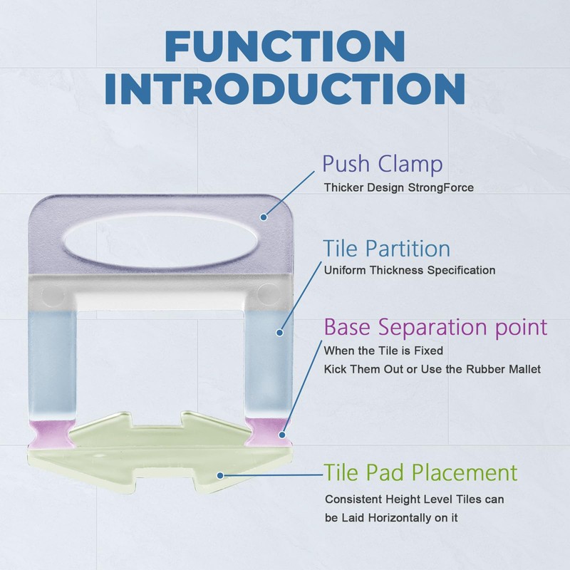 Eunice Tile Spacers 1/16, 2400 Pcs DIY Tile Leveling System