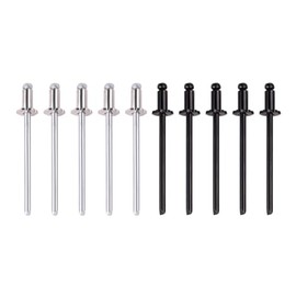 XTPTFABS 10Pcs Stainless Steel Rosette Rivets (5 Silver Rivets & 5 Black Rivets) Compatible with Chrysler GM Ford AMC Cars VIN Door Tags And Vehicle Information Nameplates