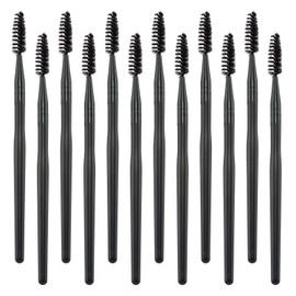 POCMKO Spoolie Brush, 12PCS Black Mascara Brush Wands, Eyebrow Spoolie, Eyebrow Brushes for Makeup Supplies, Eyelash Brush, Lash Spoolies Set for Eyelash Extension, Long Handle Lash Tools Supplies