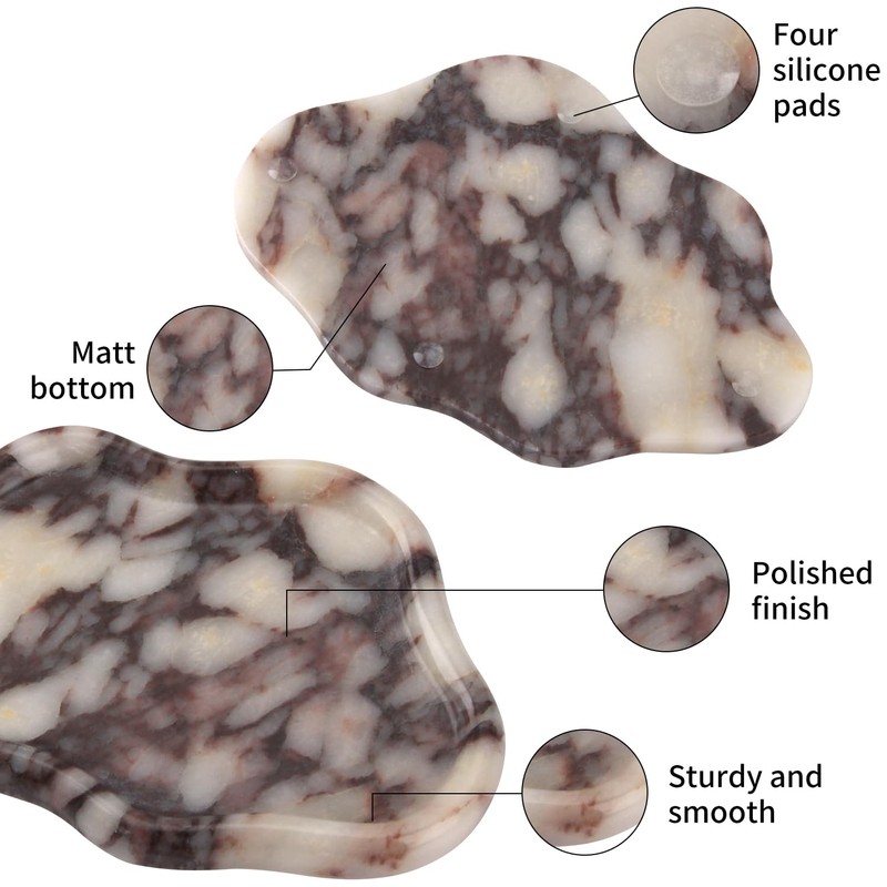Cloud Marble Bathroom Vanity Tray, Natural Luxury Marble Home Kitchen