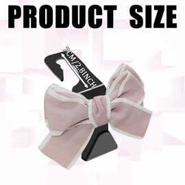 KUQUTIDY 2 PCS Bow Car Seat Headrest Hooks for Purses and Bags, Cute Purse Hook Bag Holder Hanger Storage Organizer for Car Back Seat Headrest, Cute Car Interior Accessories for Women Girl (Pink)