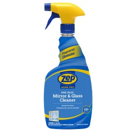 Zep Home Pro One Pass Mirror & Glass Cleaner - 32 Ounce R49606 - Leaves a Streak-Free Shine While Eliminating Dirt, Dust, and Smudges from Glass Windows, Glass Furniture, and Mirrors
