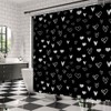UOZXOML Black White Heart Shower Curtain Valentine's Day Love Romantic