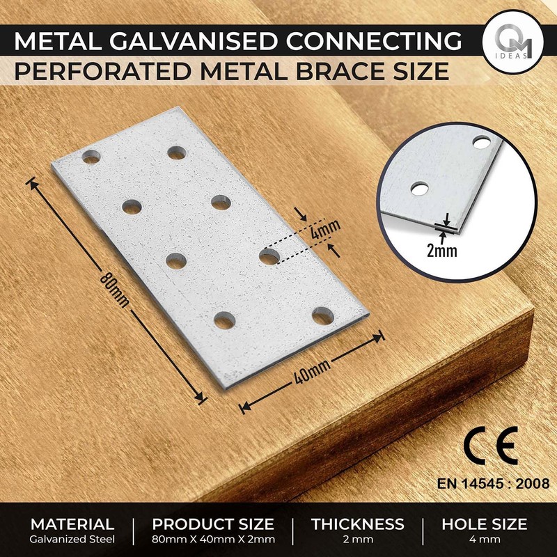 OMIDEAS 10 x Flat Joining Plates (80 x 40 x