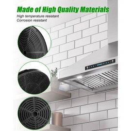 QAGGUM Carbon Charcoal Filter Fit for 30" Convertible Ductless/Ventless Wall and Island Range Hoods, Range Hood Filter Replace WRHF005S2, 4Pcs