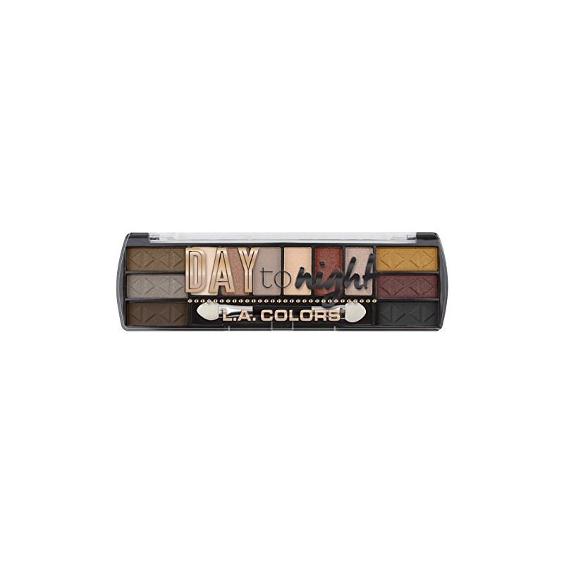 L.A. COLORS Day To Night 12 Color Eyeshadow Palette, Sundown,