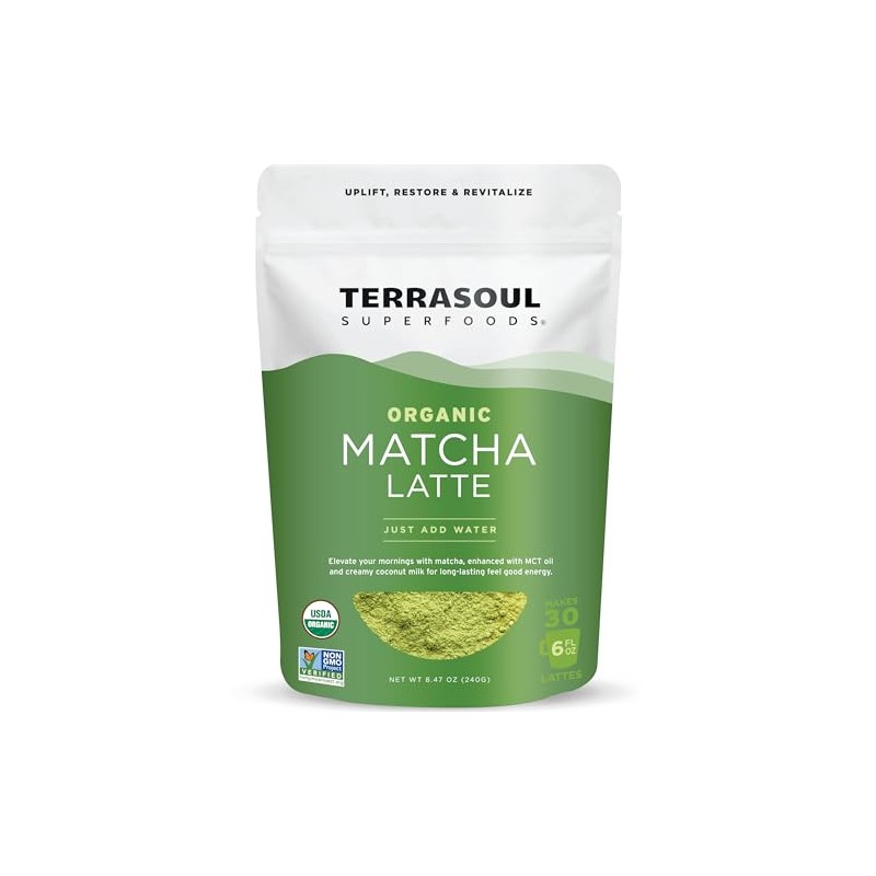 Terrasoul Organic Matcha Latte - Premium Vegan & Dairy-Free Blend