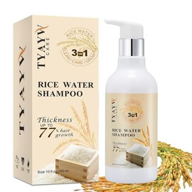 Fvquhvo Rice Water Biotin Shampoo for Hair Growth, Hair Loss and Thinning Hair, 10 Fl Oz, Natural Ingredients, Sulfate and Paraben Free, Conditioner &Haircare