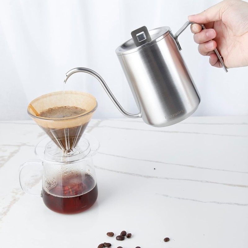 Easyworkz Gooseneck Kettle 600ml Stainless Steel Hand Drip Coffee Pot