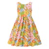 Toddler Girls Sundress Cute Orange Flower Print Groovy Birthday Dress