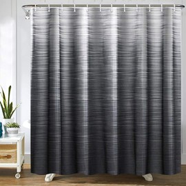 Gaakvrr Shower Curtain Modern Ombre Black Grey Waterproof Bathroom Curtain Set with 12 Hooks, Minimalist Natural Art for Home & Hotel Bathrooms (200x180 cm)