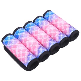 XioioiX Luggage Handle Wrap for Suitcase-Printed Bright Neoprene Luggage Tags/Grips/Identifiers/Markers/Covers/Gripper for Suitcases Carry On Bags 5 Packs (Mermaid-5 Packs)