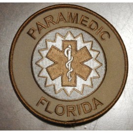 Florida Paramedic Patch - Subdued Desert/Tan 4" -  Hook/loop Back FREE SHIPPING
