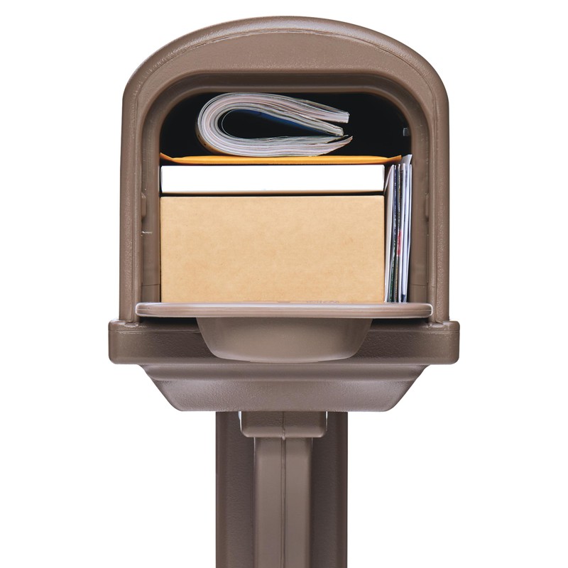 Architectural Mailboxes Classic Plastic Mailbox and Post Kit, GCL100MAM, Mocha