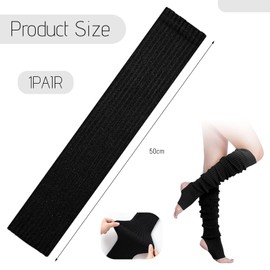 LunarCharm Leg Warmers for Women - 80s Style Leg Warmers Women's Ribbed Knitted Long Socks for Parties and Sports Trendy Accessories for Yoga, Black, black