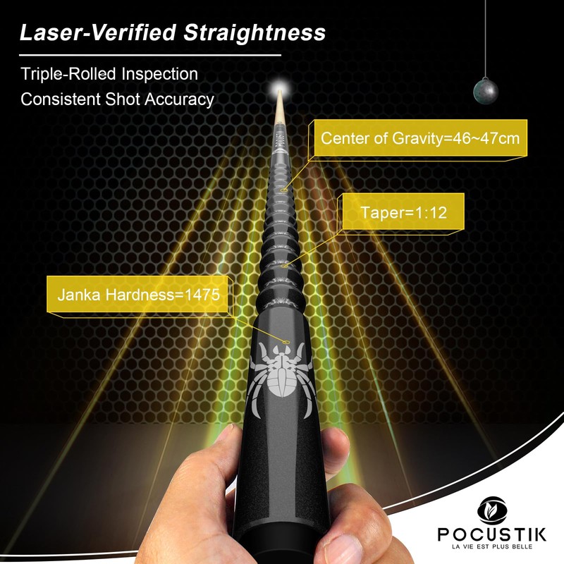 POCUSTIK Pool Cues Set of 2, 58" 2-Piece Pool Stick