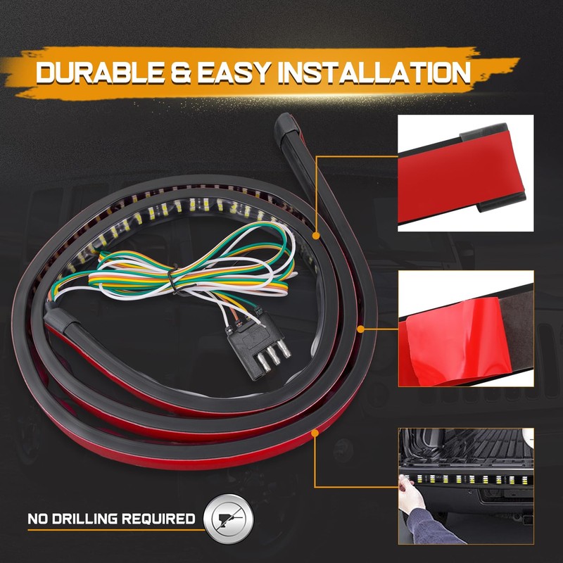 Niking Auto 60 Inch LED Truck Tailgate Light Strip Quad