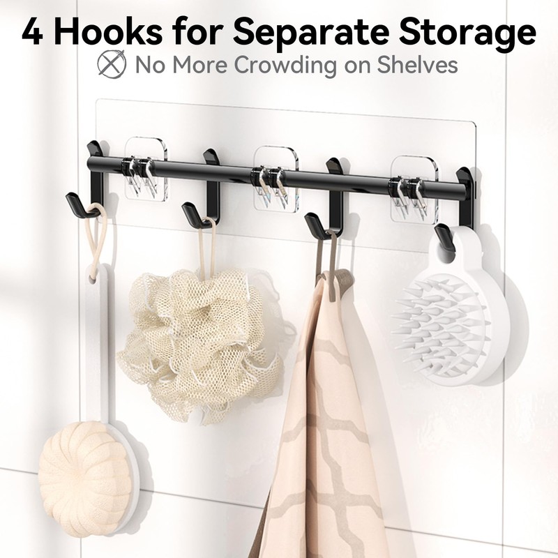 YASONIC Shower Caddy Adhesive, 100% Rustproof Shower Organizer with Soap