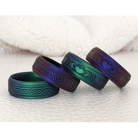 Knot Theory Claddagh Silicone Ring for Men - Enchanted Green Size 10, Breathable Comfort Fit 8mm Bandwidth