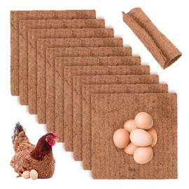 Lam-lord Chicken Nesting Pads, 10 Pack Chicken Nest Pads Natural Coconut Fiber Chicken Nesting Box Liners Chicken Coop Bedding Mats Hen House Bottom Poultry Supplies for Hen Laying Eggs(size:11.81x11.81inch)