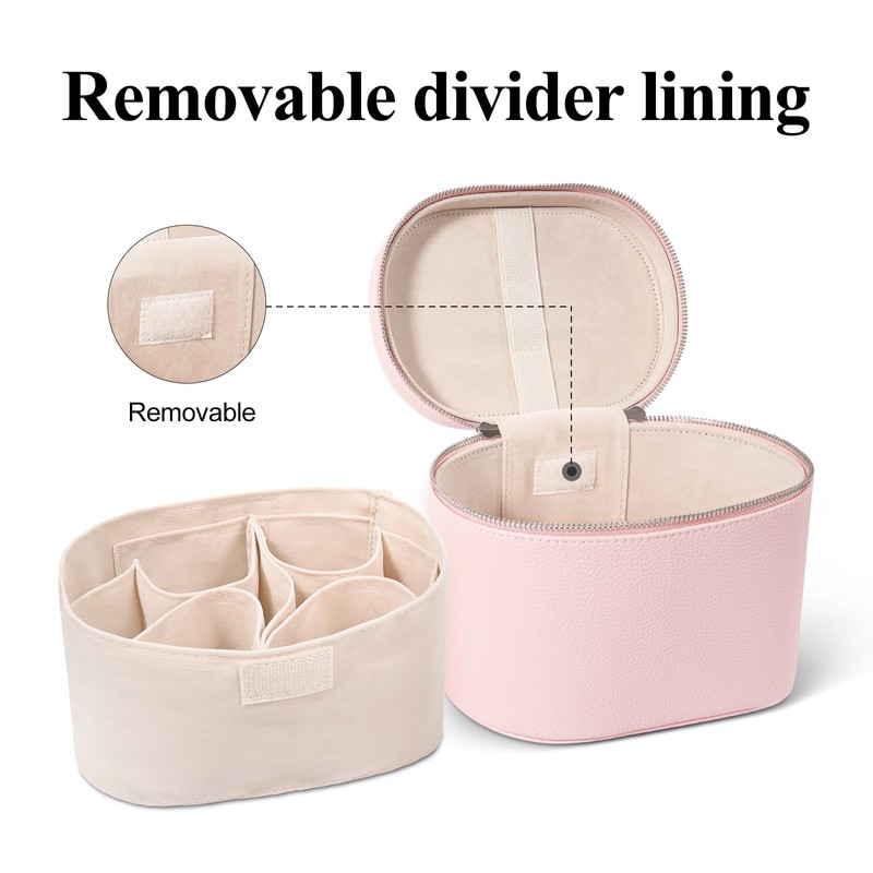 Makeup Bag, Travel Cosmetic Bag with Removable Divider, Portable Make